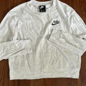 Nike Heather Grey Long-Sleeve Top Size Small